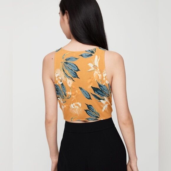 ** Babaton Jeronimo Cairo Gold Printed Tie Front Tank Top Size S - Picture 3 of 8